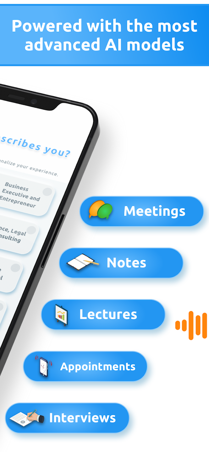 AI Speech to text: Transcribe