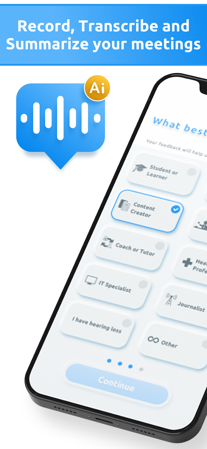 AI Speech to text: Transcribe