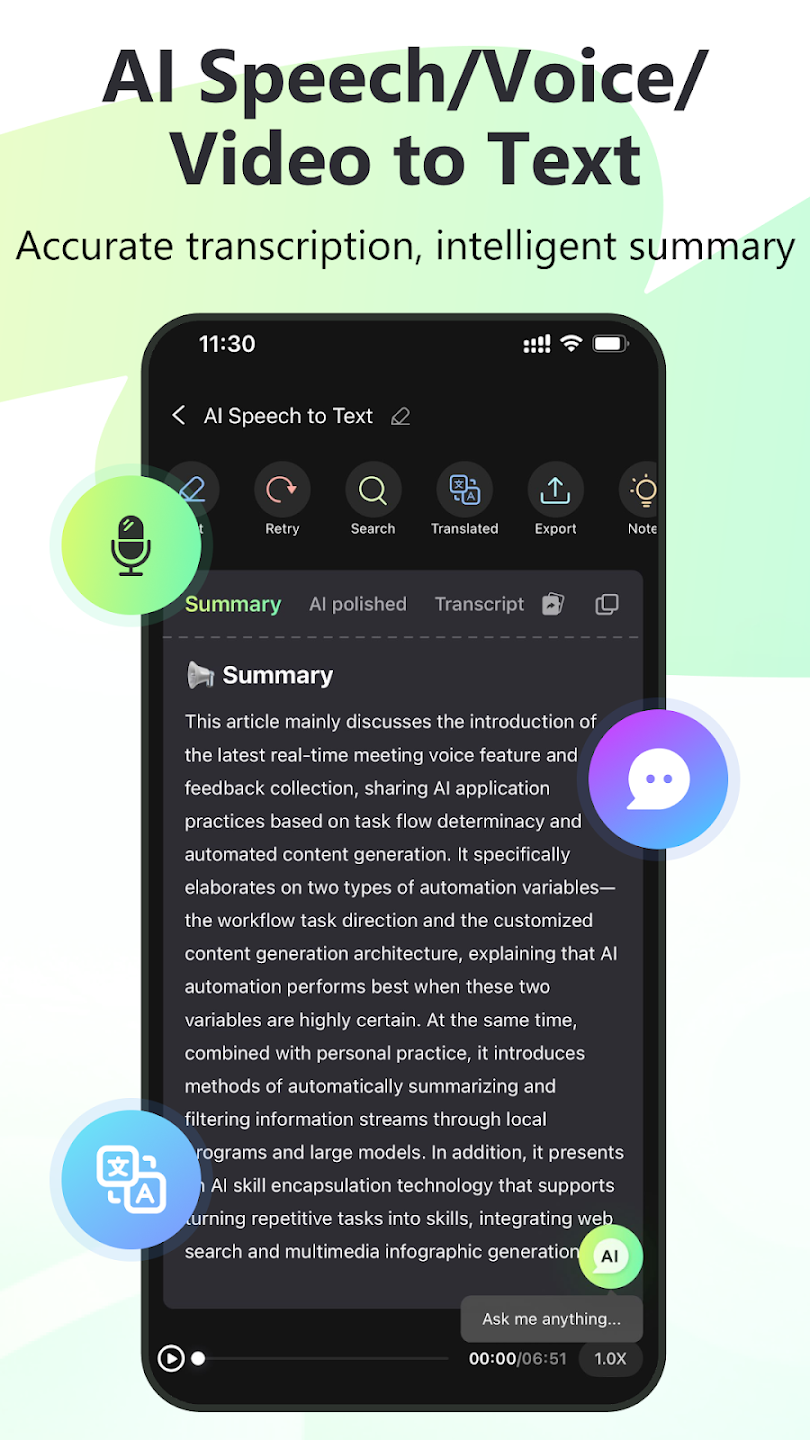 AI Speech to text: Transcribe
