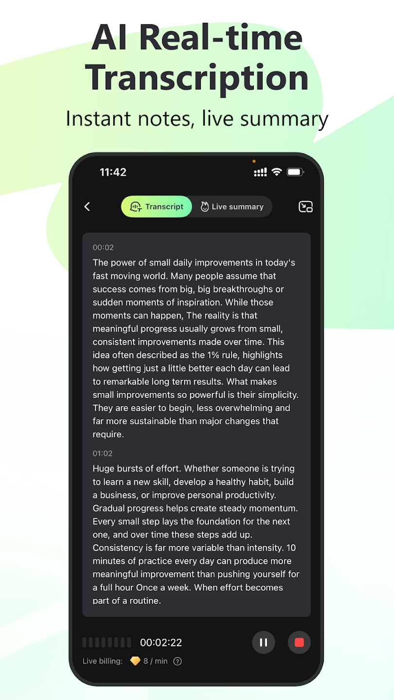 AI Speech to text: Transcribe