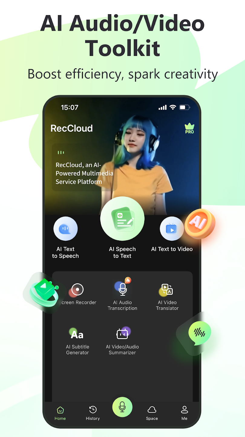 AI Speech to text: Transcribe